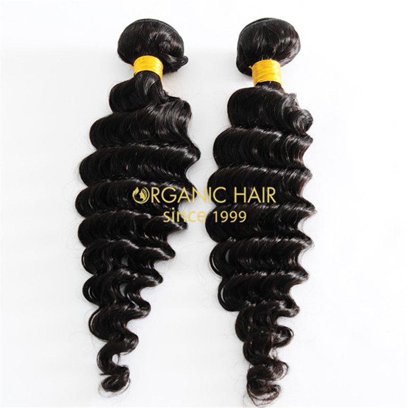 Deep wave brazilian remy human hair weave